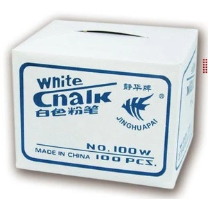 Chinese manufacturer education supplies 100pcs white dustless chalk with low price for sale