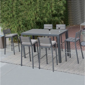 Christine Patio club bar counter and stool aluminum metal Bistro Set furniture /outdoor furniture bar