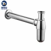 Chrome plated plumbing siphon for shower bottle metal basin trap
