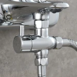 Ciencia Brass Chrome Diverter with Switch Big Flow 3-way T Valve G1/2 Shower Diverter with Shut Off Valve,DSF012