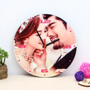 CL-02 Factory Price Daily Home Decorate Round Shape Sublimation Blank MDF Wooden Wall Clock