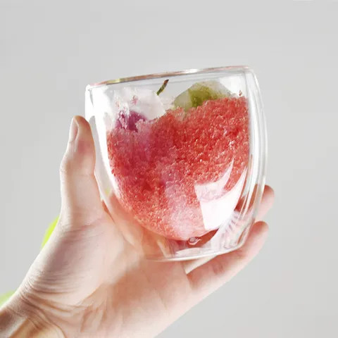 Clear Borosilicate Glass Coffee Mug Insulated Double Walled Glass Espresso Coffee Cup With Handle Glass Mug
