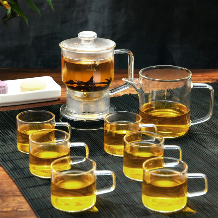 Clear Glass Teapot set Amazon Hot Sale Teapot With Heat Resistant Infuser
