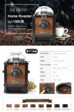 Coffee Bean Roaster / Coffee Roasting Machine with High Quality Hardwood Material