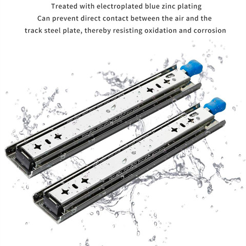 Drawer Slide Kit – Heavy Duty Cold Rolled Steel Cabinet Track, Smooth Gliding Hardware For Furniture Drawers, Tool Chests – 25cm (9.8in) 200g