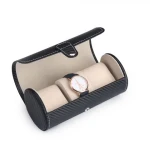 Custom 3 Slots Leather Watch Display Box Private Logo PU Luxury Watch Box Multiple Color