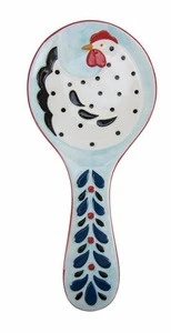 Custom ceramic spoon rest with rooster for USA market