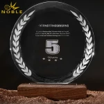 Custom Crystal Wooden Trophy Medal Award Wood Base Craft