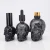 Import custom made 30ml 60ml 120ml black skull glass bottle for perfume essential oil e liquid from China