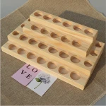 Custom tabletop portable Multi layer Wooden perfume display stand Handmade Multi-size Oil Organizer Display rack
