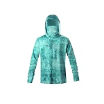 Custom Wholesale Fishing Long Sleeve Hoodie With Face-Shield Sunblock Shirt Fishing Hooded Sun Protection Fishing Apparel
