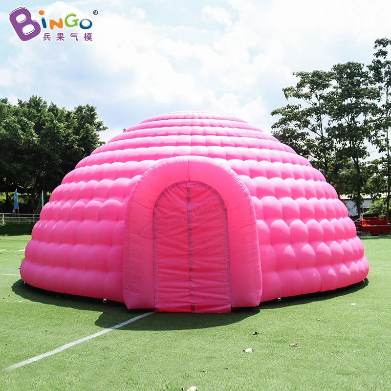 Customized 8x8x4M giant inflatable pink dome tent inflated igloo party event tents
