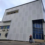 Customized decorative glass window perforated aluminum profile facade curtain wall