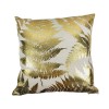 Customized Design Gold Blocking leaf cushion cover square throw pillow case