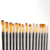 Customized Logo 12Pcs Nylon Hair Artist Paint Brush Set Art Painting Brush With Canvas Bag