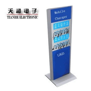 Customized multiple mobile phone charging station kiosk public free standing