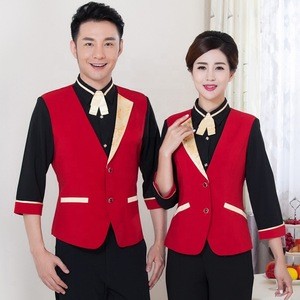 Customized Restaurant hotel reception uniform with apron
