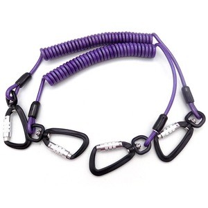 customized retractable coated galvanized tool lanyard stainless steel carabiner tool lanyard