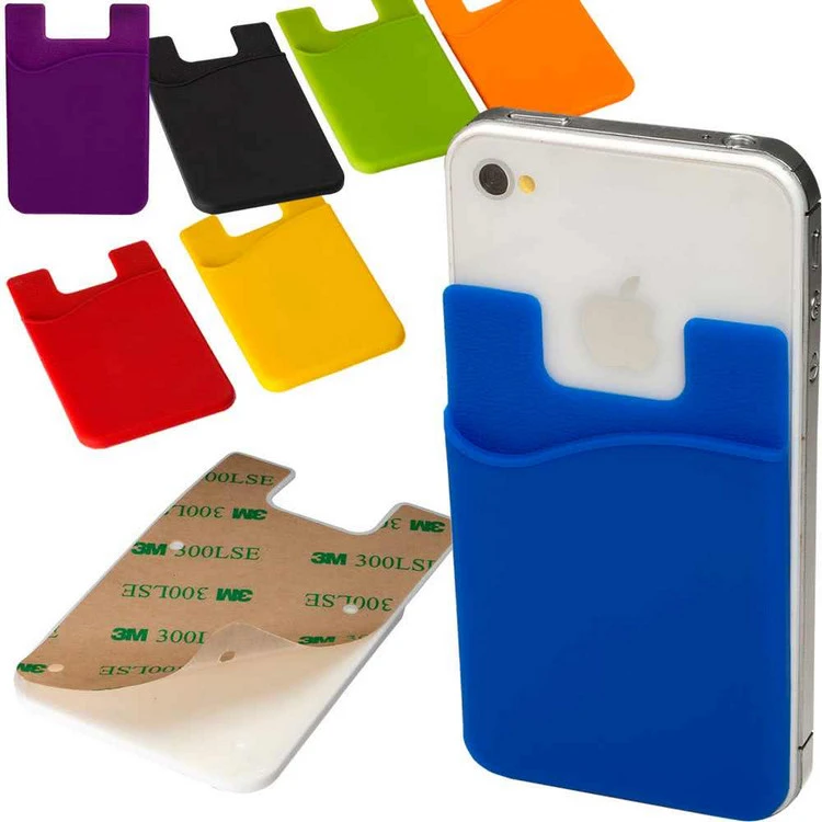Customized Silicone Card Sleeve Cell Phone Credit Card Holder
