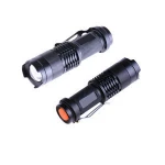 Customized SK68 3 watt Q5 Rechargeable Mini Torch Zoomable focus Tactical mini led flashlight with clip
