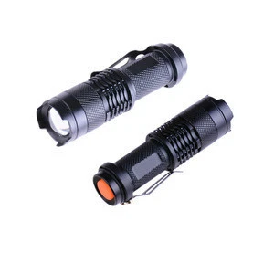 Customized SK68 3 watt Q5 Rechargeable Mini Torch Zoomable focus Tactical mini led flashlight with clip