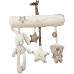 Cute music plush activity crib stroller baby soft hanging rabbit star shape toys for kids baby
