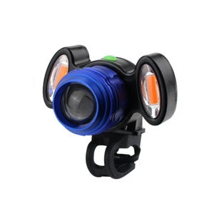 CYSHMILY Mountain Front Lamp Zoomable T6 Bicycle Light 2*COB Red Light USB Charging Strong Bike Light LED Flashlight