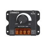 DC 12V 24V 30A 360W Adjustable Brightness Lamp Bulb Strip Driver Single Color Light Controller LED Dimmer