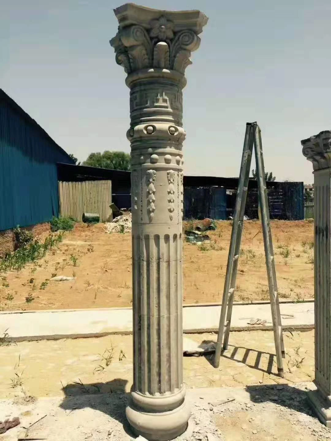 Decorative Concrete cement  round Roman column pillar plastic molds House decoration Garden mold for sale