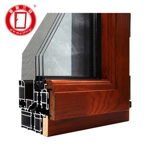 DESLAND China supplier Australia standard aluminum clad wood windows and doors with screen