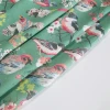 Digital printing bird floral design on 100% Linen fabric for dresses