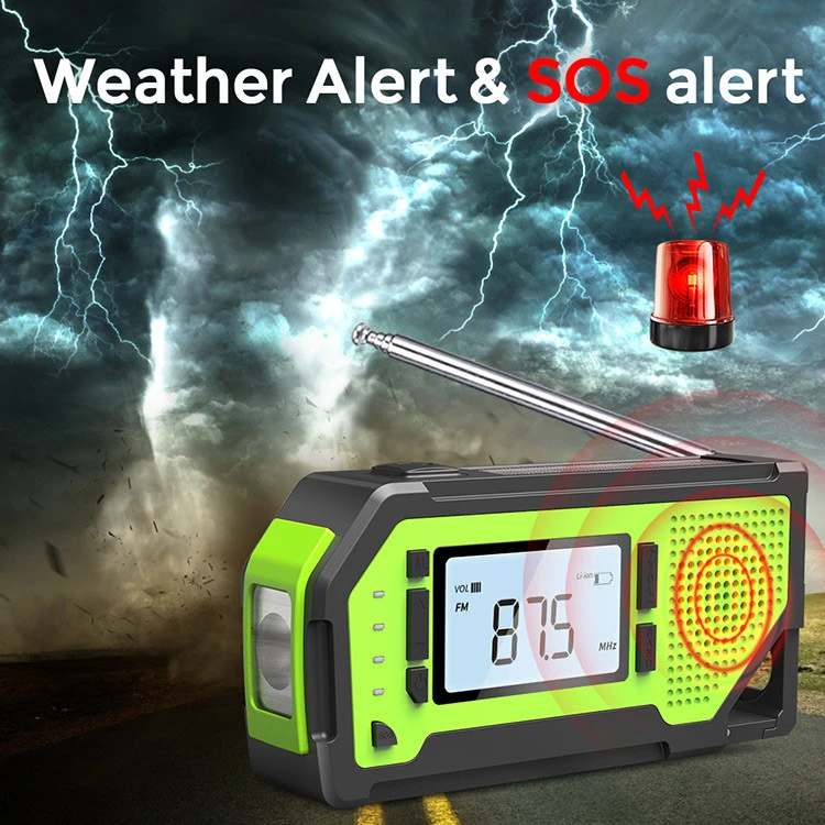 Disaster Survival Bag Lcd Display Dynamo Radio Hand Crank Solar Emergency Led Flashlight