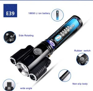 Diving waterproof aluminum alloy 3 heads led  flashlights torches