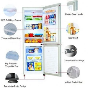 Double Door Bottom Freezer 225L Combi Refrigerator Cooling Fridge With Locks