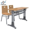 Double School Bench Student Desk Attached Chairs