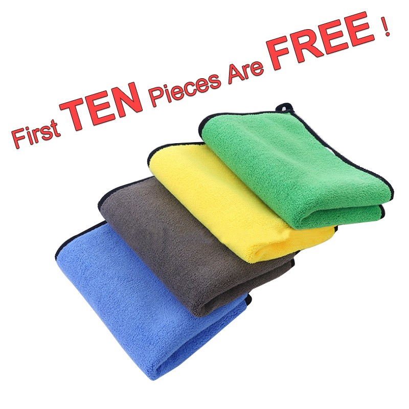 Double side color super thick super absorbent car wash home cleaning cloth microfiber towel in towel for car