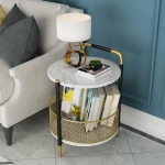 Double Storage Bed Sofa Side Slate Top Coffee Table Hotel Home Table