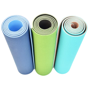 eco friendly 2 layer high density TPE multi color option anti-tear non-slip yoga matt exercise fitness mat