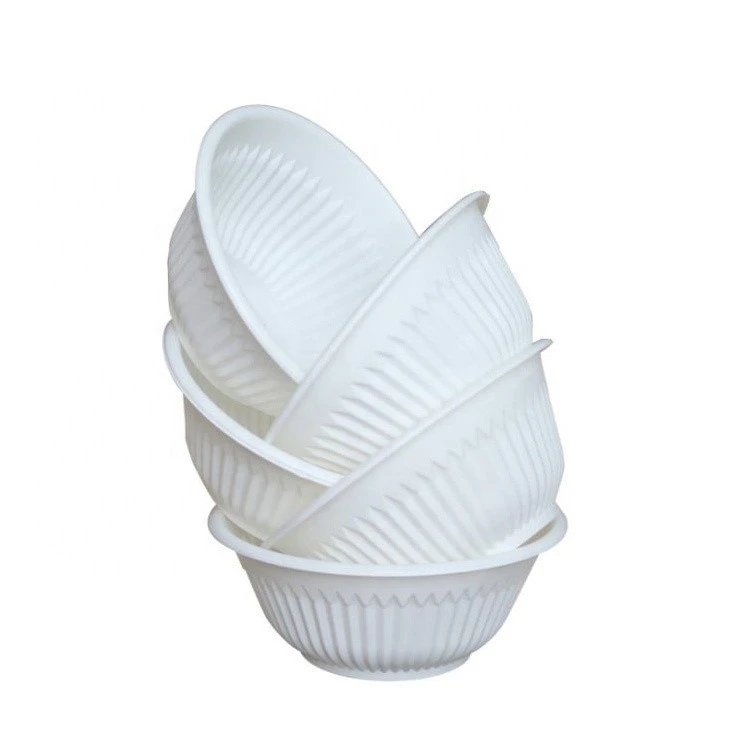 Eco Friendly Microwavable Round Cornstarch Bowl Disposable Plastic Biodegradable Corn Starch Bowl