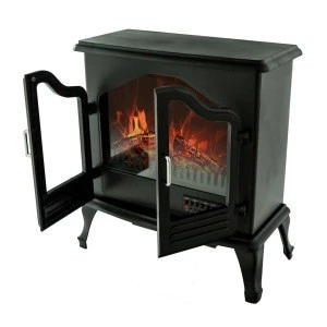 Electric Fire Electric Fireplace Freestanding Double Door Stove Heater Portable Type