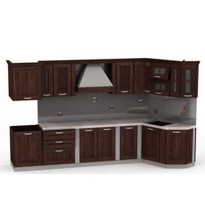 Elegant Purple Color Kitchen Cabinet Furniture With Tall Basket &amp; Frosted Glass Door Wall Cabinet