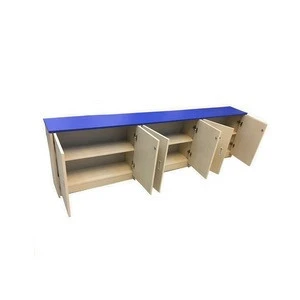 Elementary classroom furniture wood color melamine storage cabinet