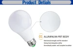Energy saving 15W led bulb lamp E27 100-240v daylight for residential use