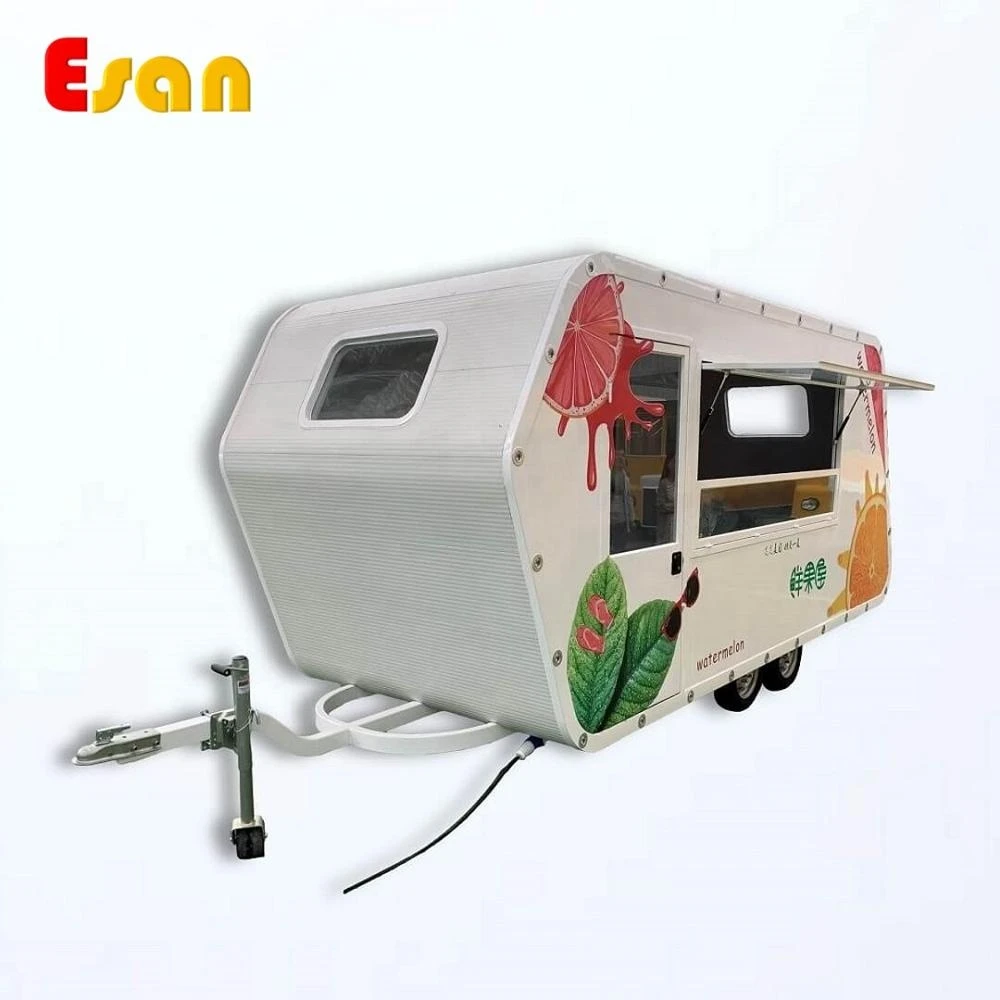 Esan special design camping trailer truck trailer street catering trailer design kitchen with food display