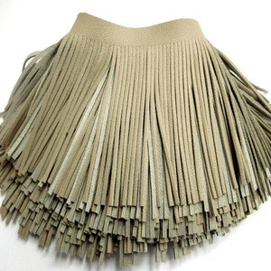 European Manufacturer High Quality Gold Fringes Leather in 4mm