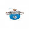 Exquisite workmanship nonstick  8psc Color Coating cookware sets with flower kitchenware