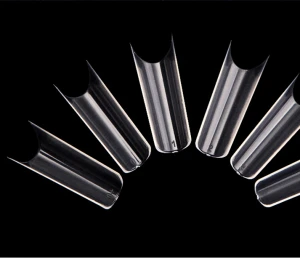 Extra Long Curved C Shape Artificial Fingernail Tips TD202005290 Wholesale 550PCS/BAG Clear/Natural Half-cover False Nail Tips