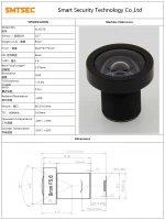 F5.6 5mp 8mm m12 s mount cctv board non-distortion lens for 1/2" sensor size for IP CCTV Camera SL-0176