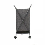 Fabric Hamper Collapsible Bag Folding Laundry Basket With Handle X Frame With Wheels