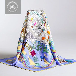 Factory direct print brunei custom twill silk scarf shawl